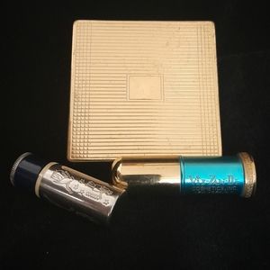 Vintage '50s Powder Compact and Lipstick Bullet Tubes